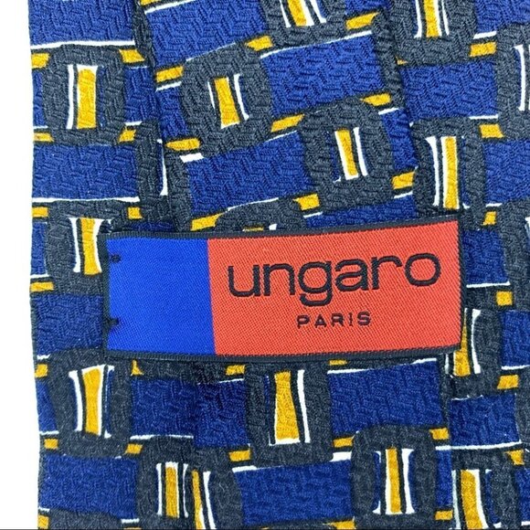 Ungaro I 100% Silk I Blue Neck Tie - Picture 3 of 7